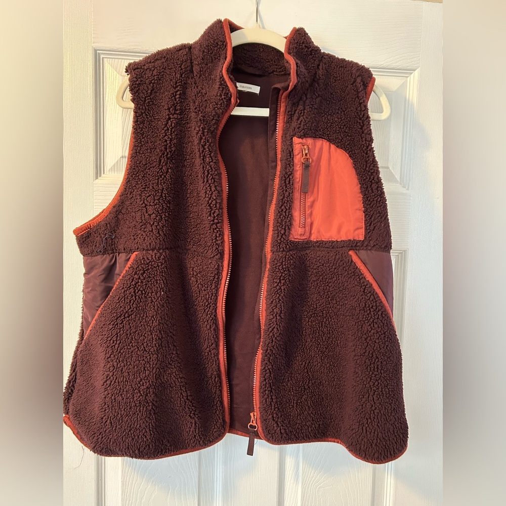 Maurice’s Teddy Fleece Maroon Vest